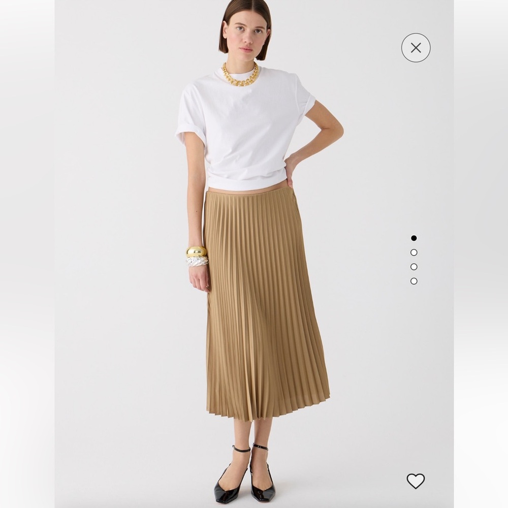 J. Crew pleated gywenth slip skirt, camel, size S